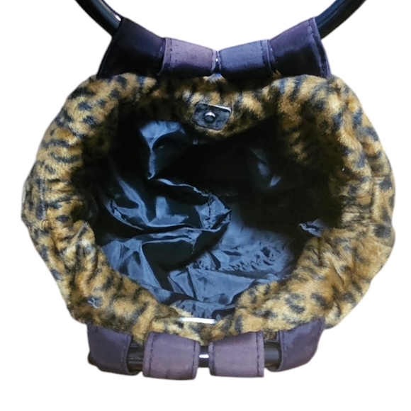 NEW 90s Original Custom Vintage Leopard Print Handle Bag and Thick Scarf - Picture 5 of 12